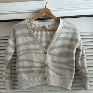 There Abouts Striped Beige Cardigan Sweater Size XS (6/6x)